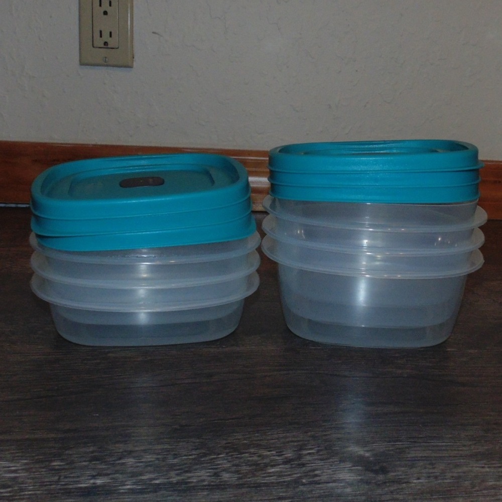 Rubbermaid Vented Food Storage Containers Set 6pc Teal Clear Vented